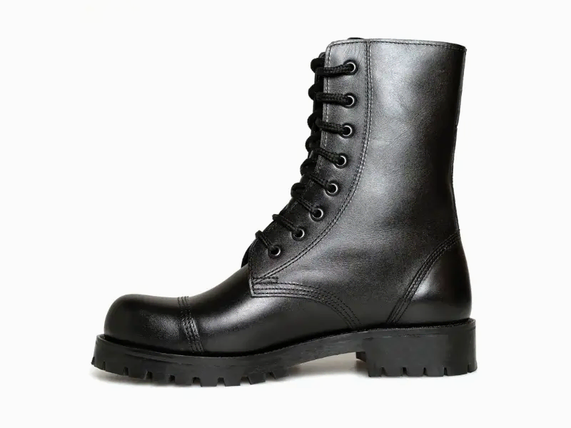 Siyah Bağcıklı Deri Erkek Postal Bot