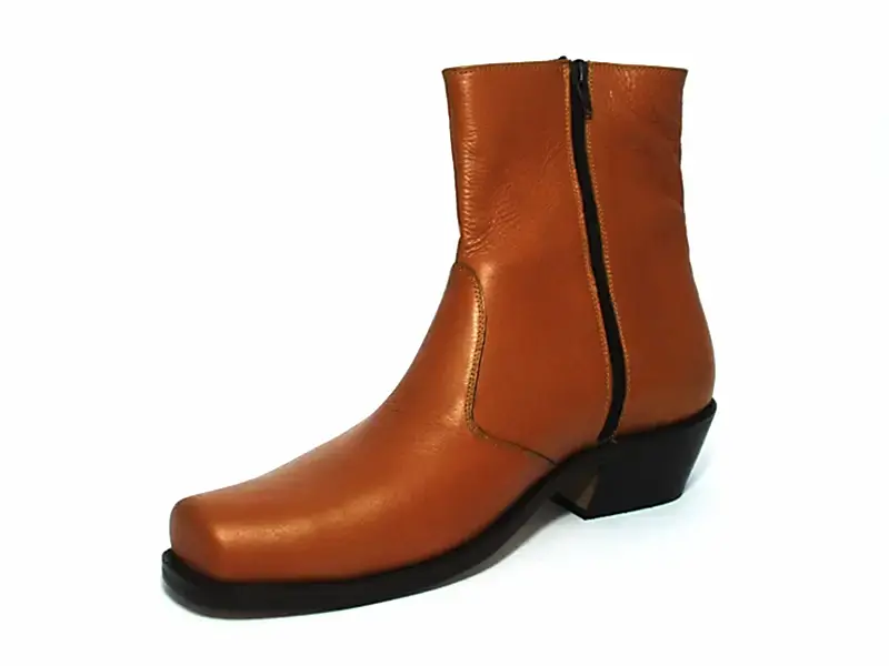 Açık Kahverengi Fermuarlı Erkek Çizme 2