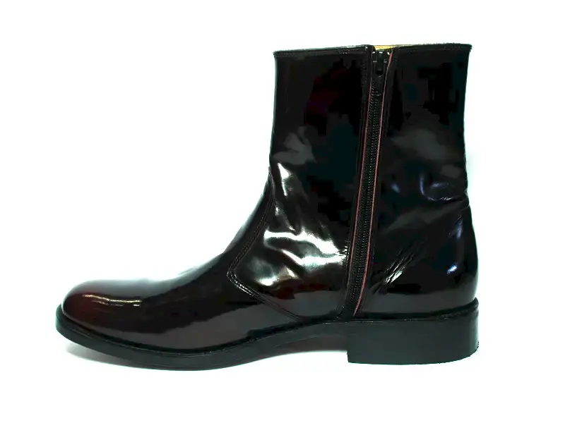 Bordo Açma Fermuarlı Erkek Çizme