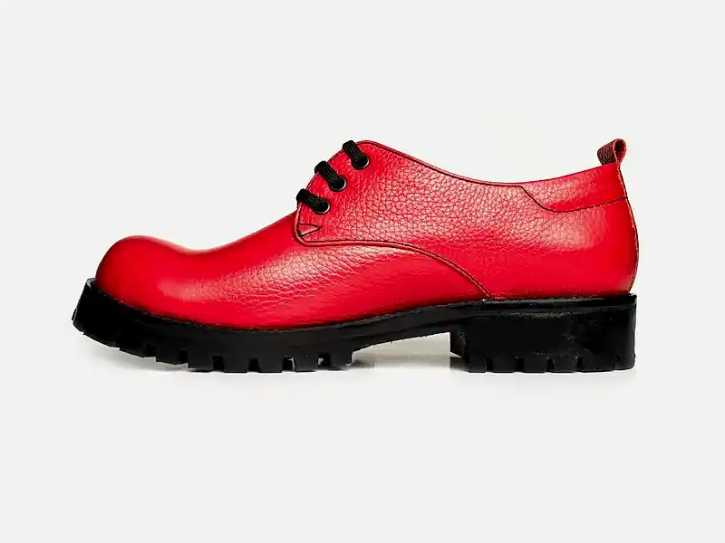 Kırmızı Baskılı Palyaço Burun Kadın Ayakkabı