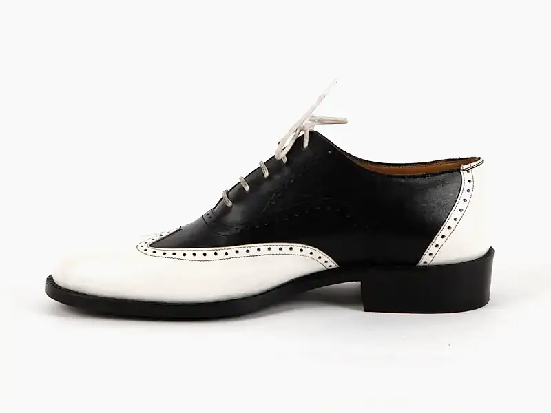 Siyah Beyaz Erkek Oxford Ayakkabı