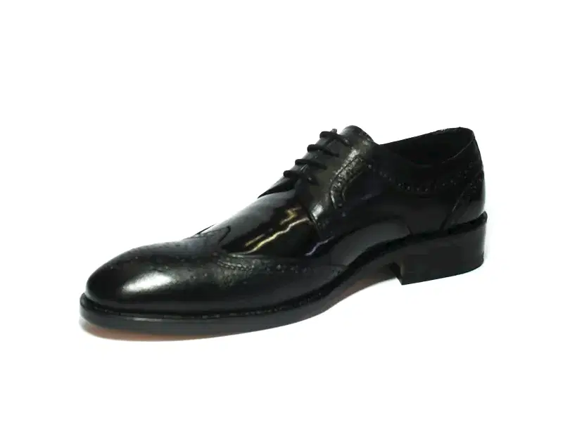 Siyah Deri Rugan Erkek Oxford Ayakkabı 2