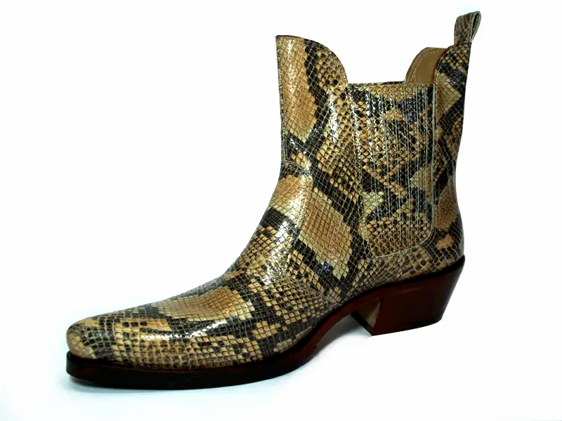Yılan Baskılı Erkek Kovboy Çizmesi