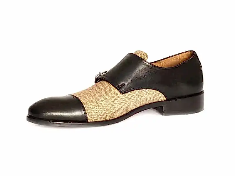 Çift Tokalı Erkek Keten Ayakkabı 2