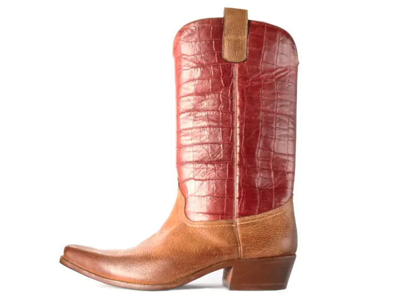 Kahverengi Bordo Kadın Kovboy Çizmesi